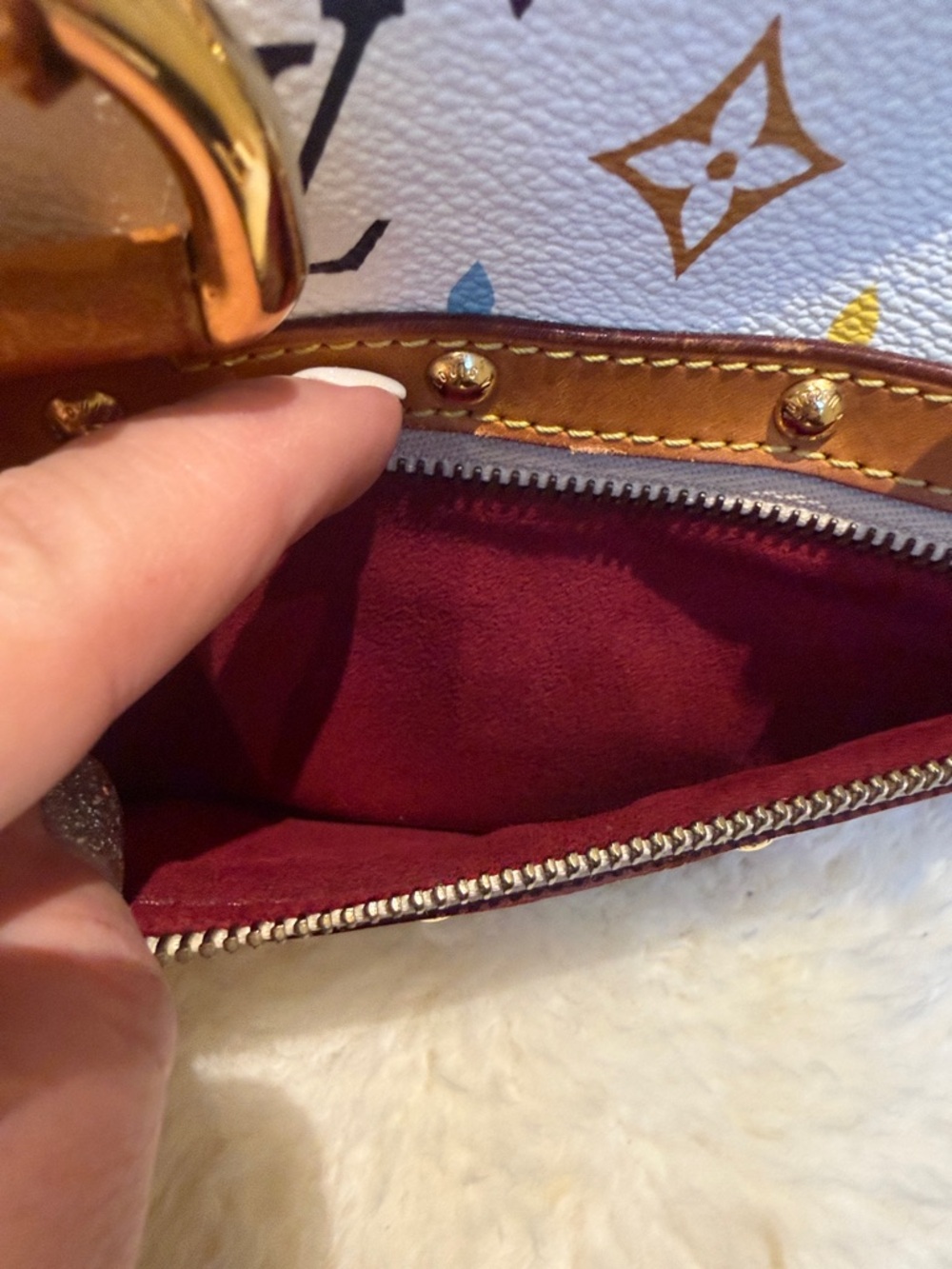 Louis Vuitton White Multicolor Murakami Monogram Rita - Picture 12 of 14